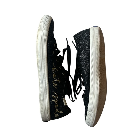 Keds Black Sparkle Sneakers with White Sole and Fabric Upper - Picture 4 of 7